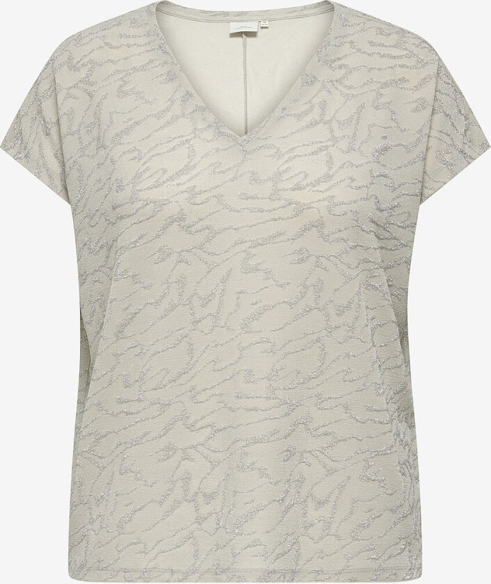Topp carCarol S/s V-neck Glitter - Grå