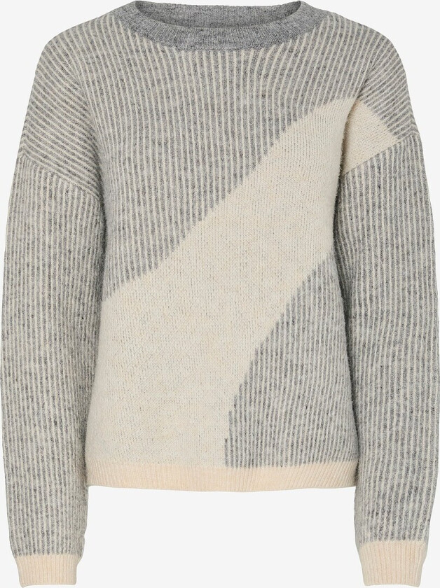 Genser pcLinna O-neck Loose Knit Pwp BC - Grå