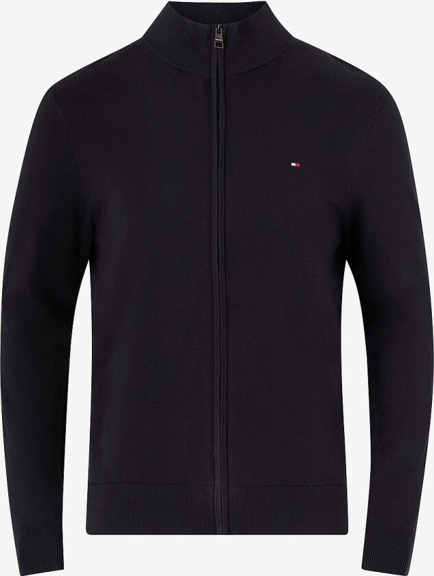 Kardigan Essential Cotton Zip Thru - Svart