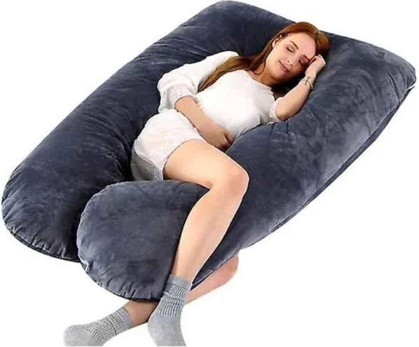 Gravidpute U-formet, gravid sovepute Helkroppspute med avtagbart trekk Svart