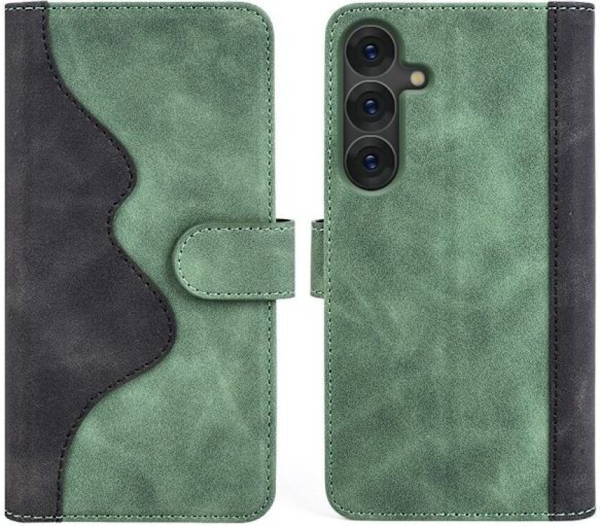 Tofarget lærdeksel for Samsung Galaxy S25 - Grønn