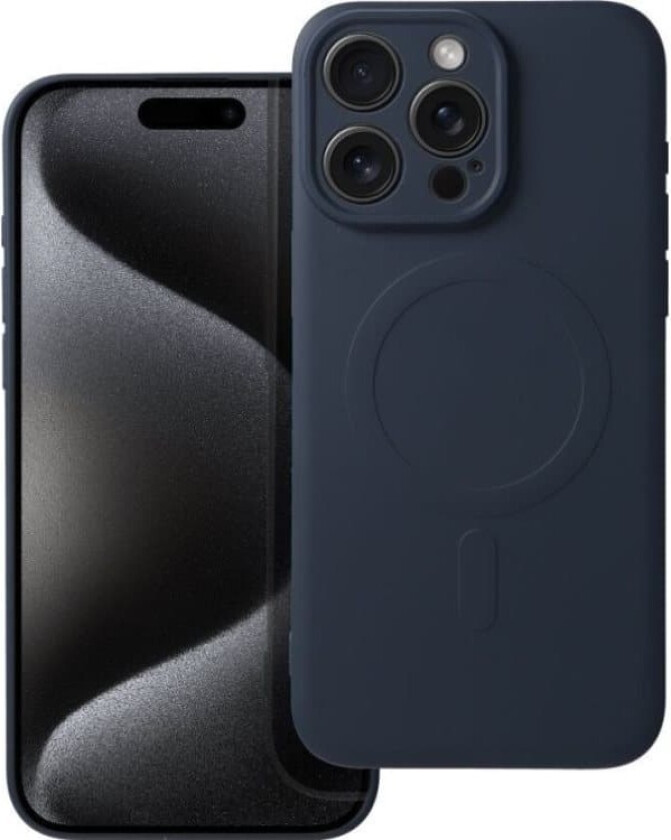 OEM SILIKONE MAG COVER-deksel kompatibel med MagSafe for IPHONE 15 Pro Max titanblått