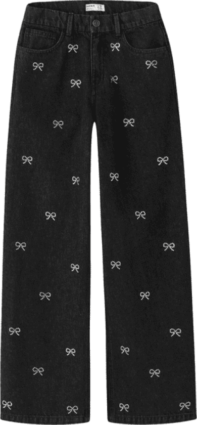 Name It Nkfrose wide jeans til barn, Dark Grey Denim