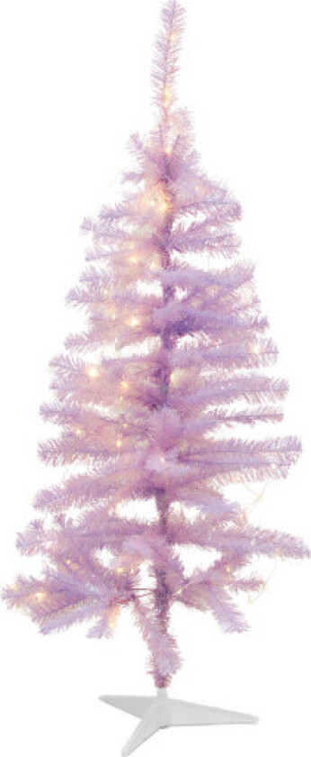 Happy kunstig juletre med lys, lilla, 120 cm