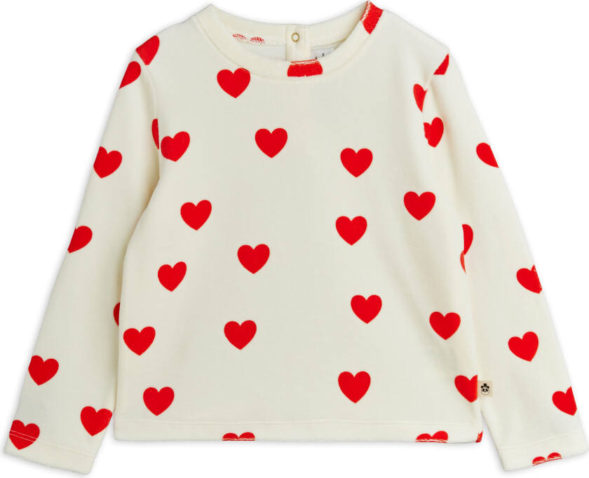 Hearts Velour Topp White White 104/110 cm Hvit 104/110 cm kvinne