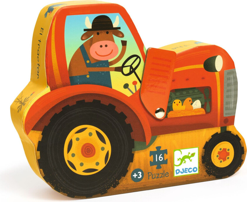 The Tractor Puslespill - 16 Brikker Multi Multi-Onesize Rød One Size unisex