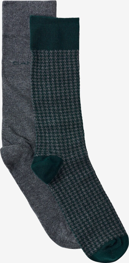 Houndstooth Pattern Socks 2-P Gb - Grønn
