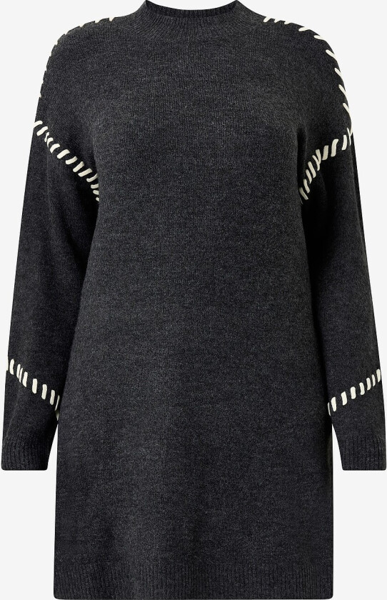 Kjole mLea L/S Stick Abk Dress - Grå