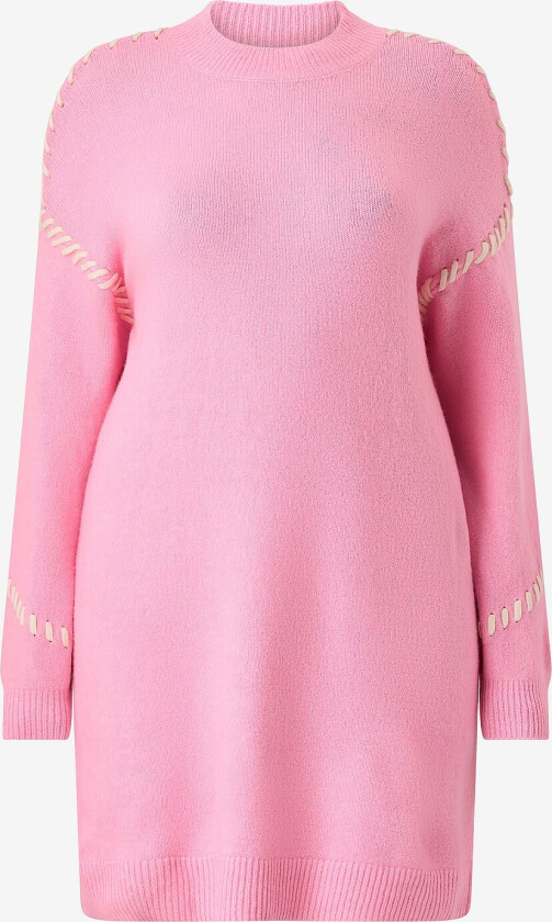 Kjole mLea L/S Stick Abk Dress - Rosa