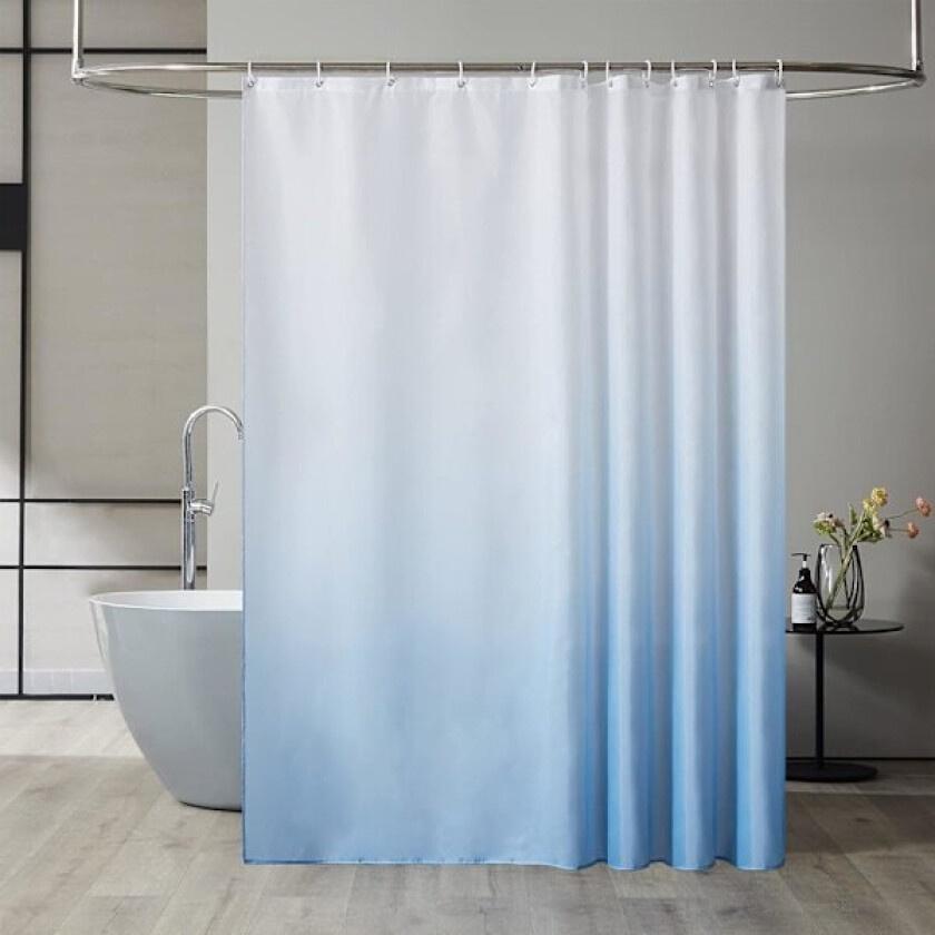 1 stk. Ekstra Bredt Dusjforheng Vanntett Muggsikkert og Motstandsdyktig Badeforheng Stoff 200x200cm Gradient Hvit til Himmel