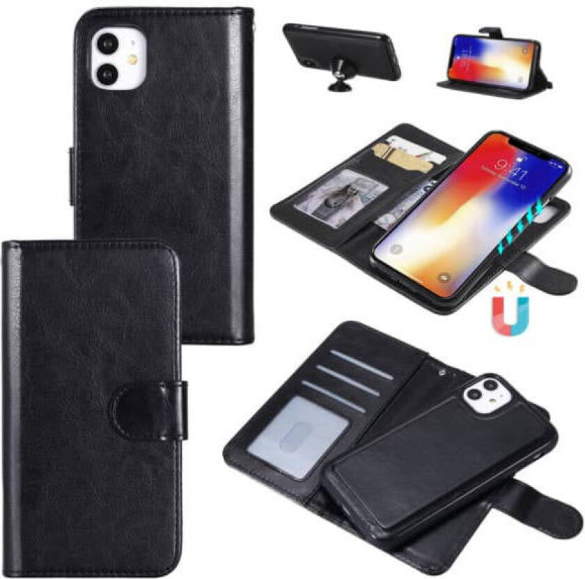 iPhone 15 Magnetisk Lommebokdeksel 2-i-1 Svart_qq