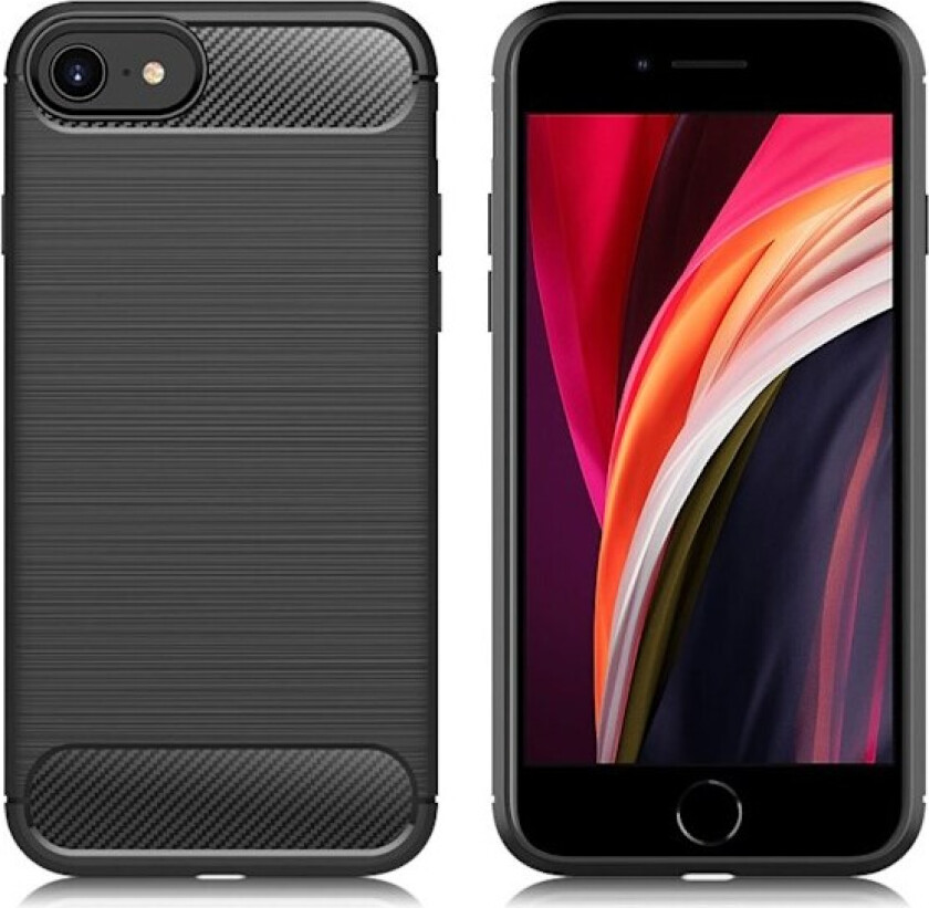 Carbon Flex deksel - iPhone SE 2020 - Svart