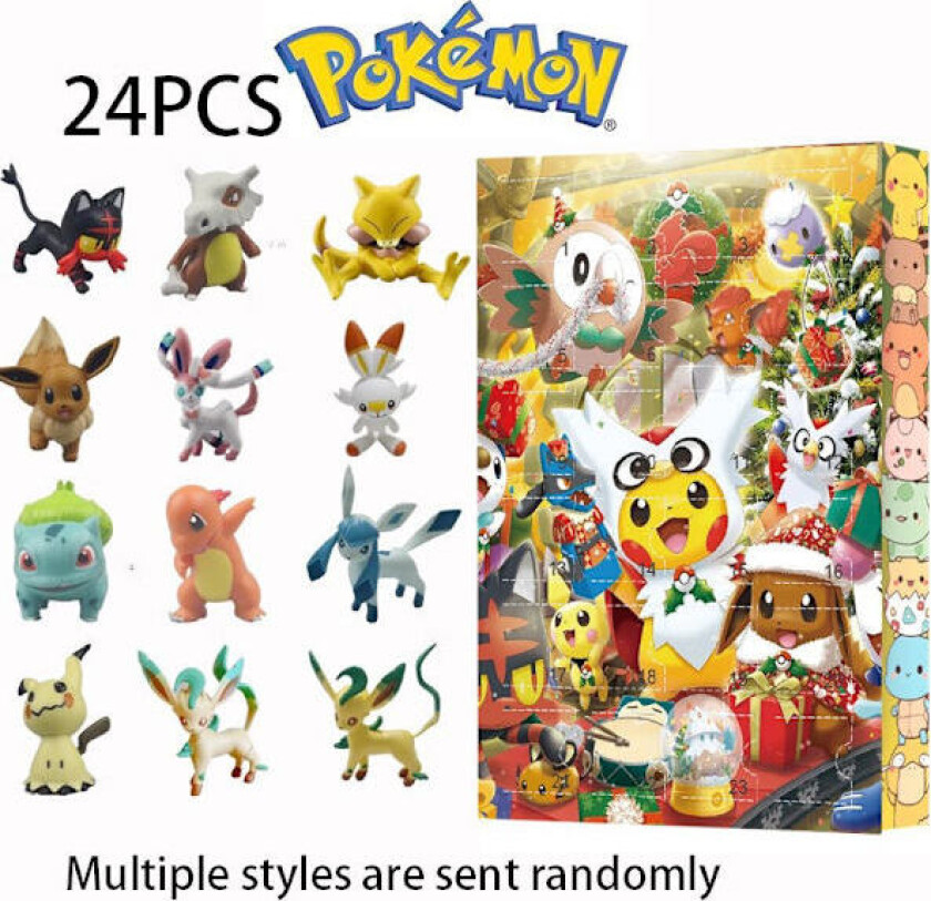 Hot 2025 Adventskalender Pok e mon, 24 dagers nedtellingskalender, Adventskalender overraskelsesgave til barn