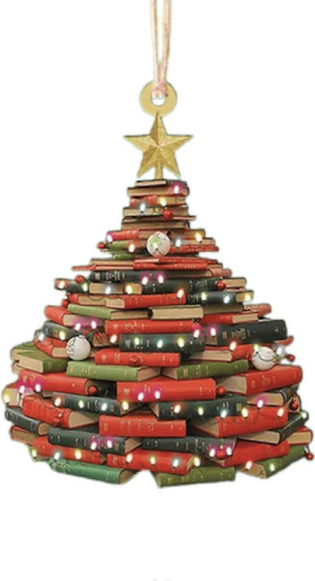 Lesebok Julepynt Håndverk Stablet Bok Hengende Ornament Juletre Dekorativ