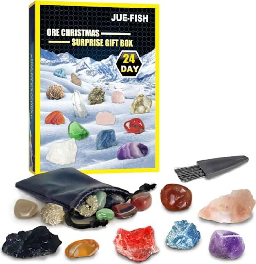 NATIONAL GEOGRAPHIC Edelsten Adventskalender 2025 - Adventskalender for barn med 24 edelstener, Julekalender