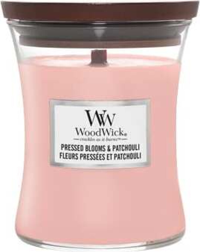 Woodwick- Medium Hourglass - Pressed Blooms & Patchouli