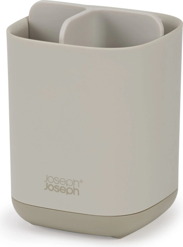 EasyStore Tannbørsteholder – 12,7 x 9 x 9 cm, ABS-plast, ventilert, sklisikker bunn – Ecru
