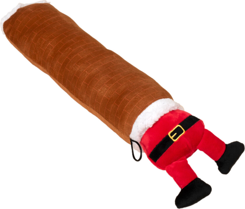 hundeleketøy Julenissen i skorstein - ca. L 48 x B 11 x H 8 cm