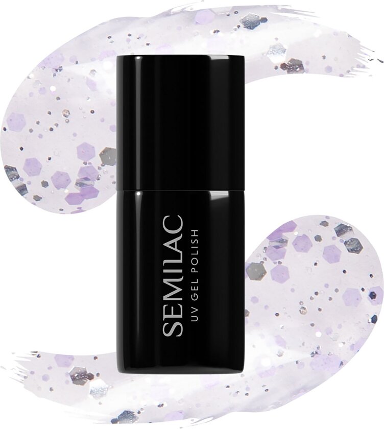 UV Gel Polish 925 Silver & Violet Drops