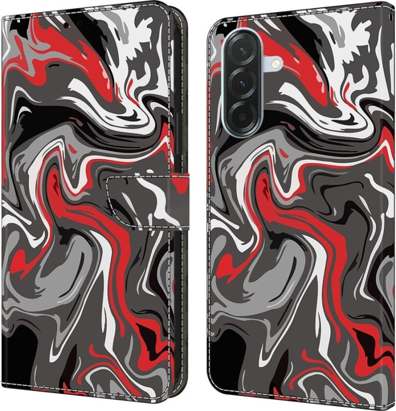 Samsung Galaxy A36 5G lommebokveske med mønstermønster som trykker på stativ, flip-telefondeksel i lær - Steintekstur