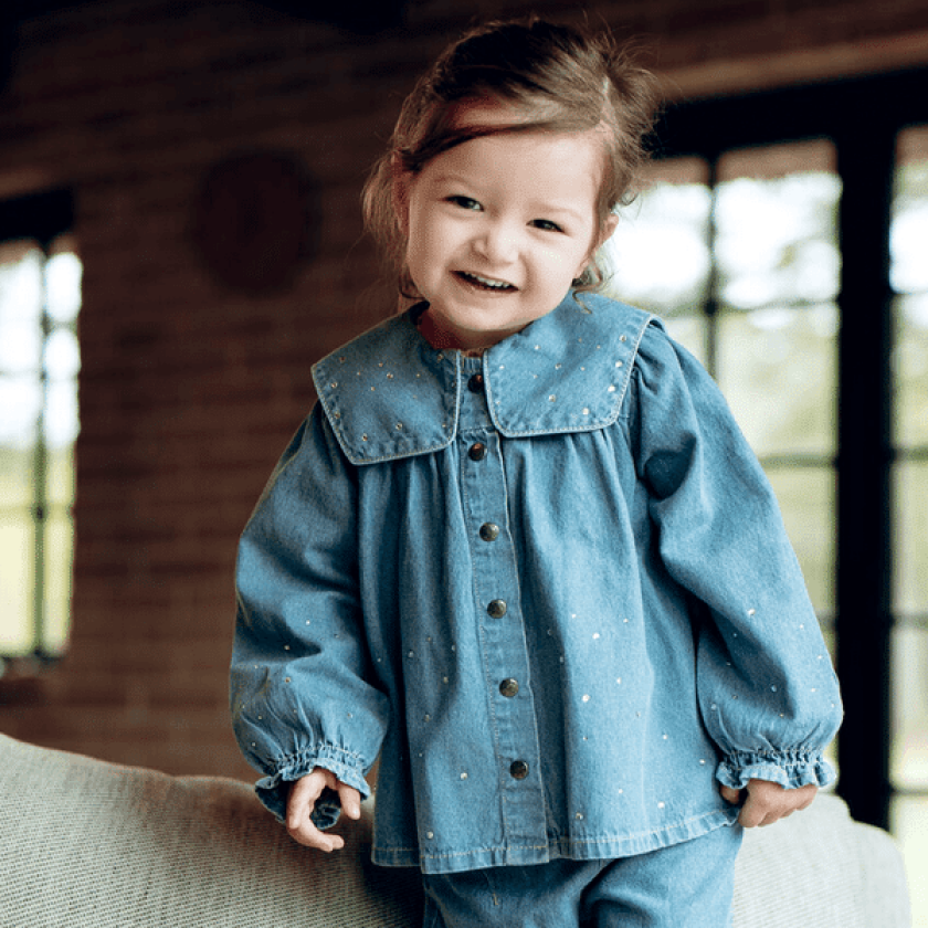 Hust and Claire Hckaroline denim bluse barn, Blue Denim