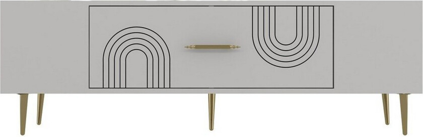Drova TV-benk 150 cm - Hvit/Gull