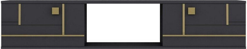 Jorin TV-benk 150 cm - Antrasitt/Gull