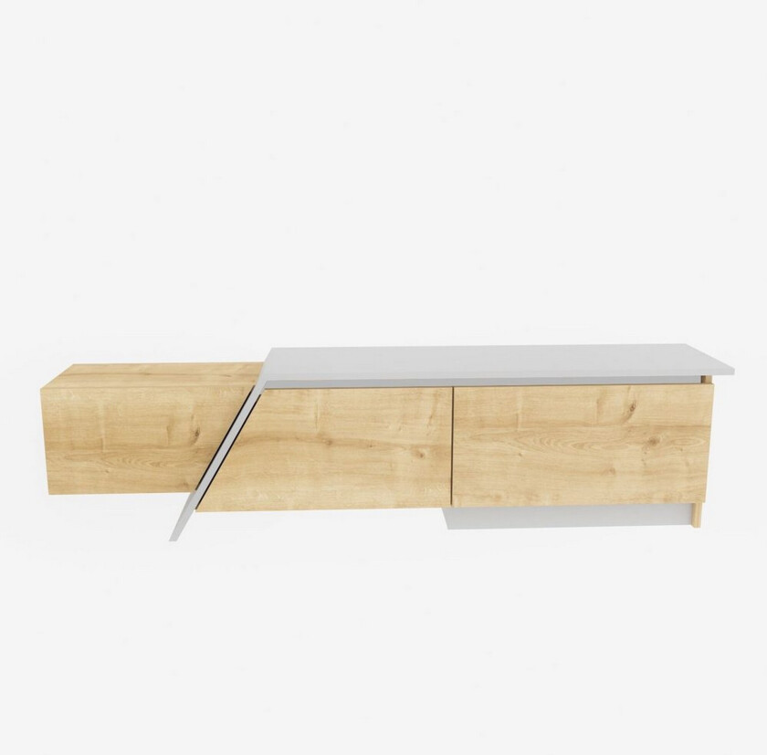 Tavros TV-benk 180 cm - Eik/Hvit