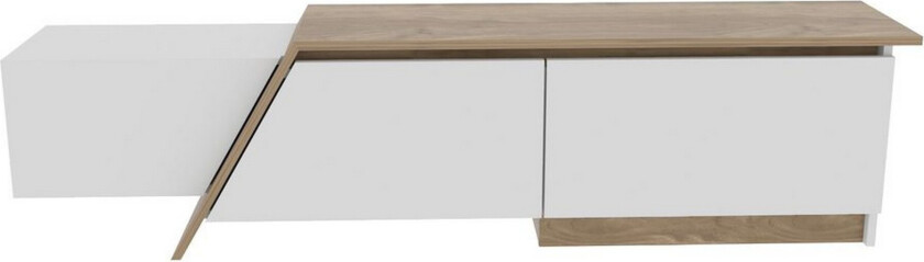 Tavros TV-benk 180 cm - Hvit/Valnøtt