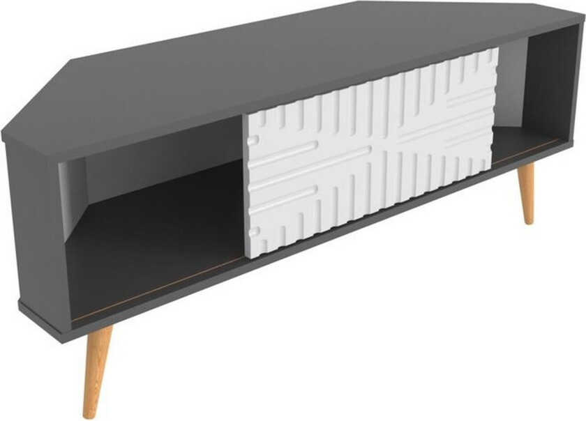 Abbas TV-benk 140 cm - Antrasitt/Hvit