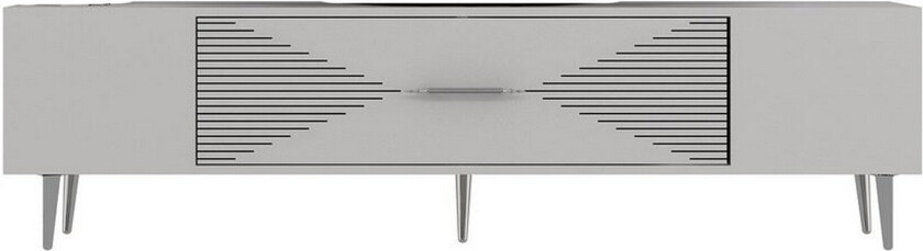 Drova TV-benk 150 cm - Hvit/Sølv