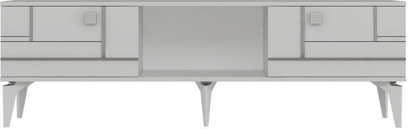 Varno TV-benk 150 cm - Hvit/Sølv