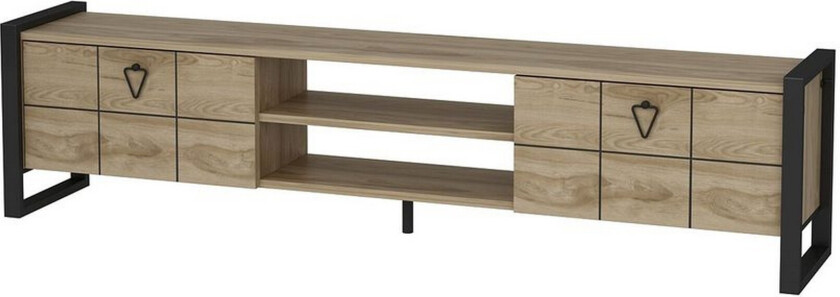 Munetaka TV-benk 184 cm - Eik/Sort