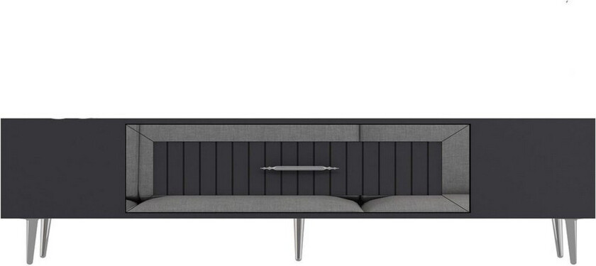 Anira TV-benk 150 cm - Antrasitt/Sølv