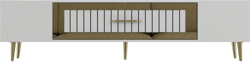 Anira TV-benk 150 cm - Hvit/Gull