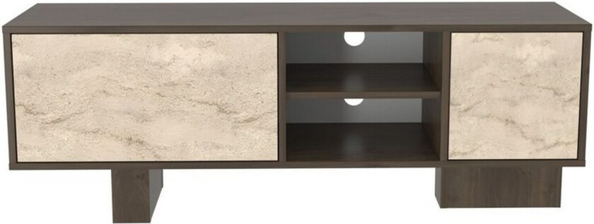 Dargaville TV-benk 150 cm - Valnøtt/Travertin