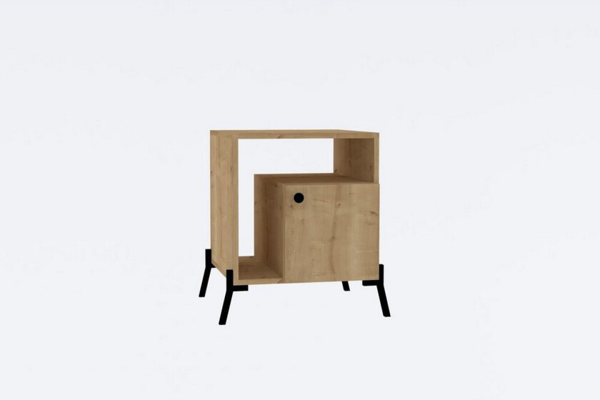 Abadan Nattbord 50 cm - Eik/Sort