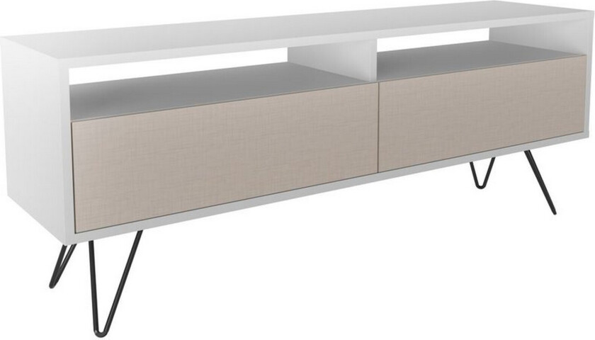 Anvor TV-benk 140 cm - Hvit/Beige