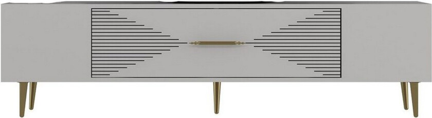 Drova TV-benk 150 cm - Hvit/Gull