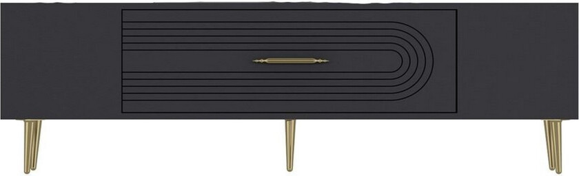 Drova TV-benk 150 cm - Antrasitt/Gull
