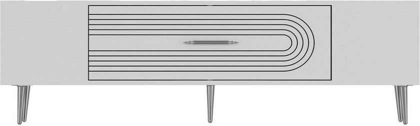 Drova TV-benk 150 cm - Hvit/Sølv