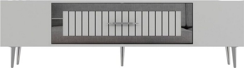 Anira TV-benk 150 cm - Hvit/Sølv