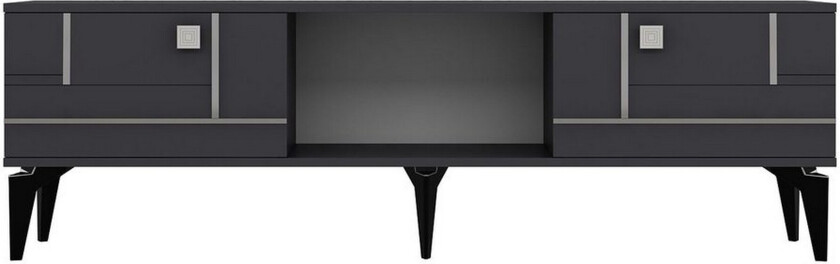 Varno TV-benk 150 cm - Antrasitt/Sølv