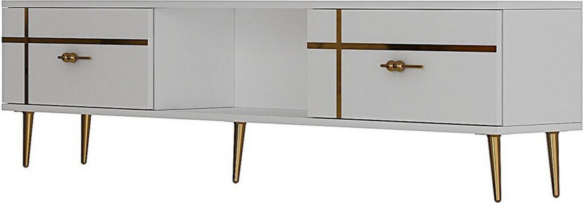 Safiya TV-benk 150 cm - Hvit/Gull
