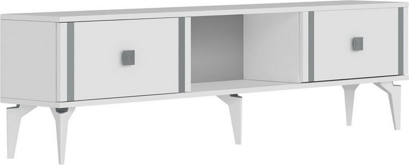 Male TV-benk 150 cm - Hvit/Sølv