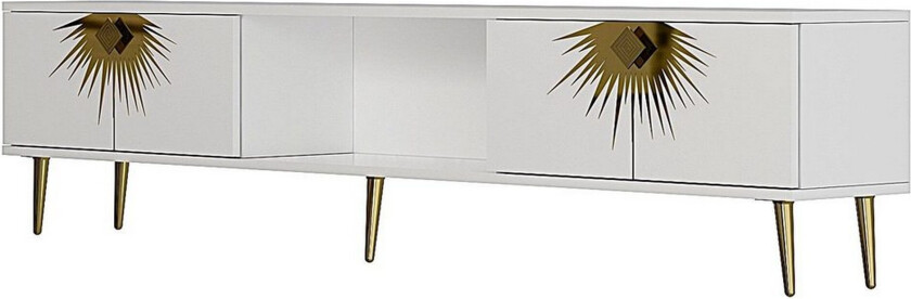 Tari TV-benk 150 cm - Hvit/Gull