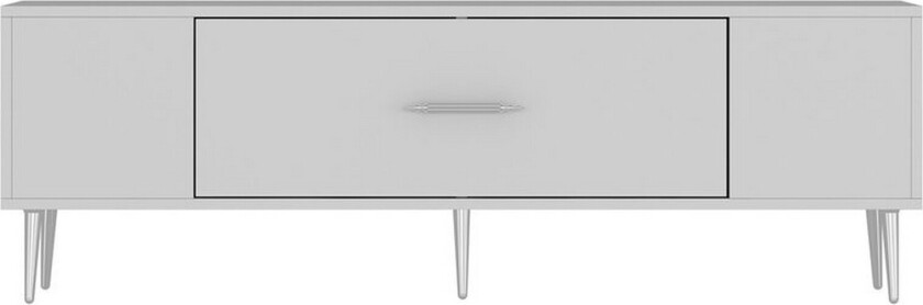 Feynor TV-benk 150 cm - Hvit/Sølv