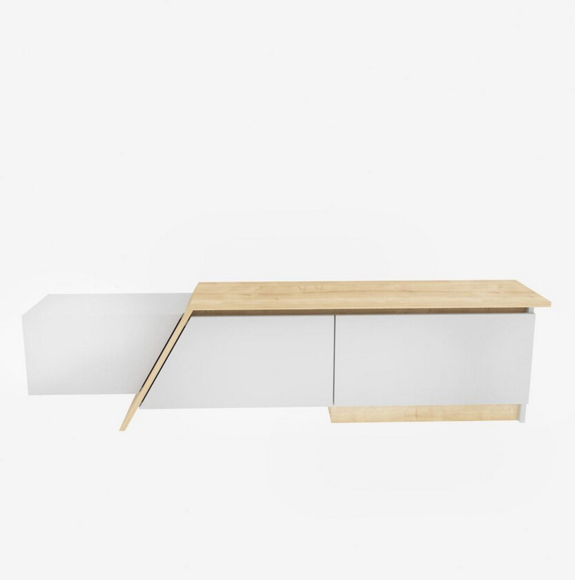 Tavros TV-benk 180 cm - Hvit/Eik