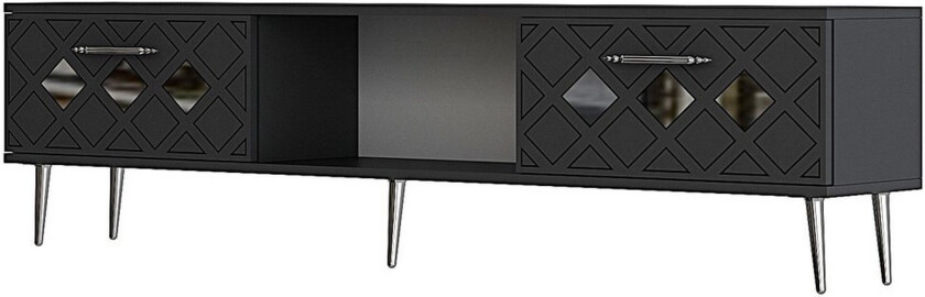 Ilna TV-benk 150 cm - Antrasitt/Sølv