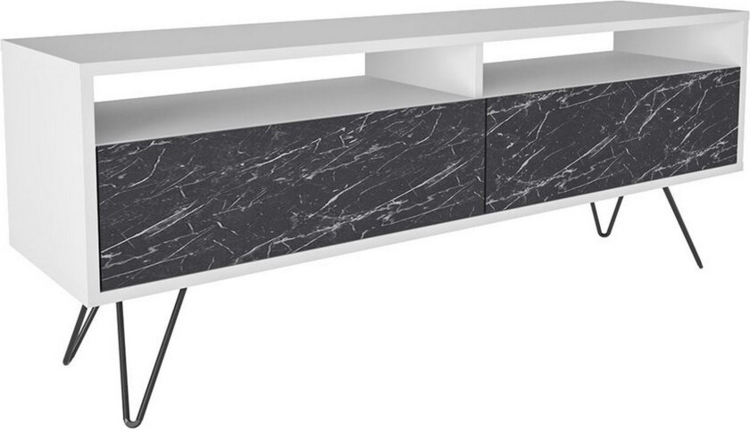 Anvor TV-benk 140 cm - Hvit/Sort